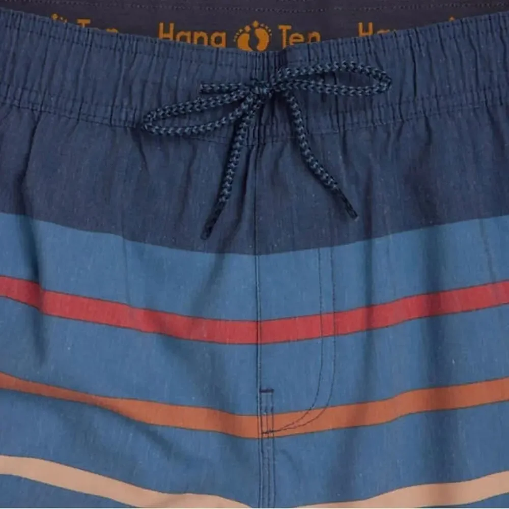 Hang Ten Men's Swimwear Trunks Shorts Blue Stripe Size XL NWT